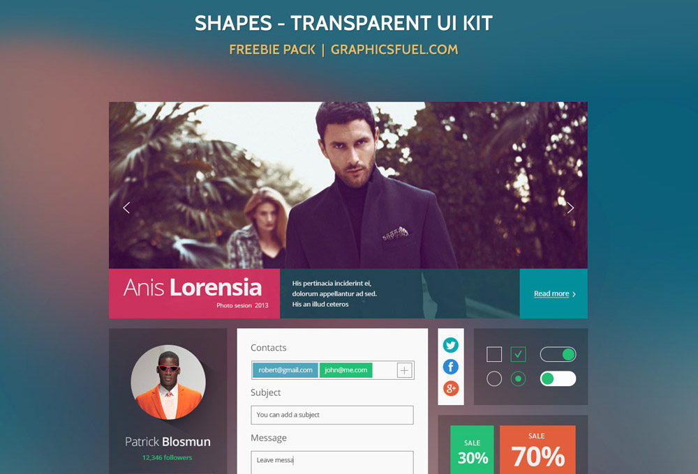 Shapes: Transparent UI PSD Kit