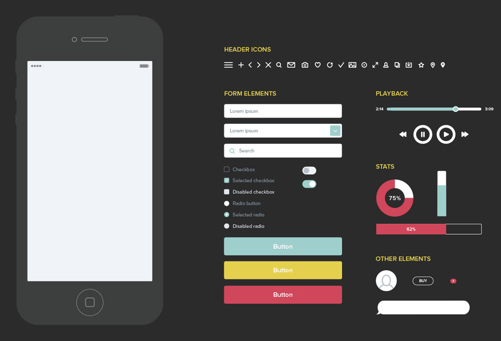 Free Vector UX / UI Wireframe Kit