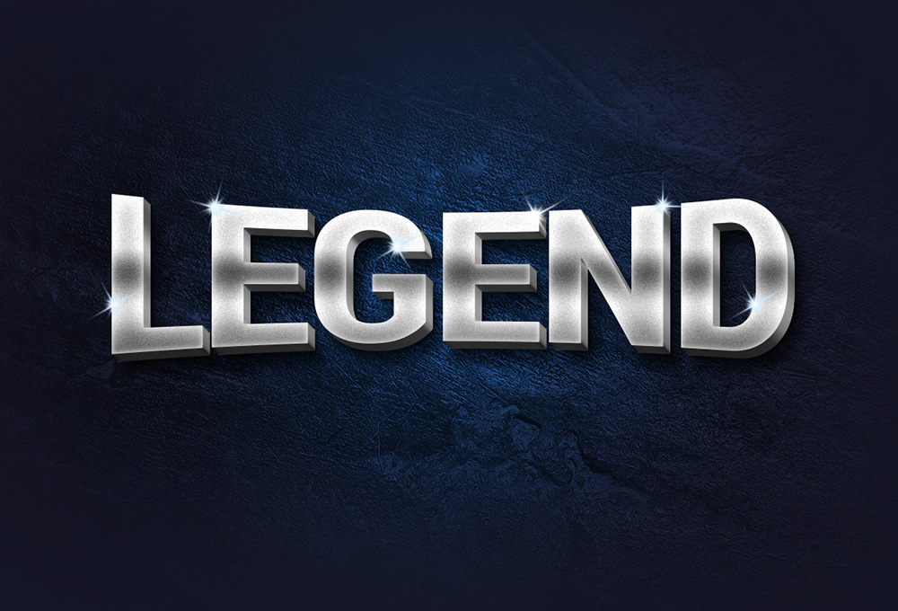 Legend 3D Metal Text Effect