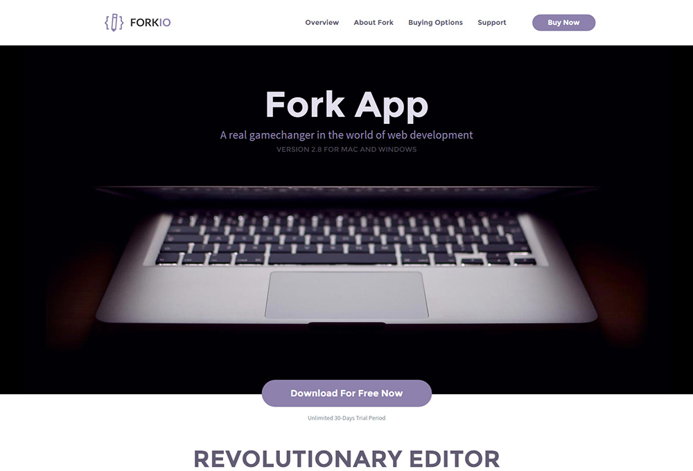 Forkio: Free One Page Website Template