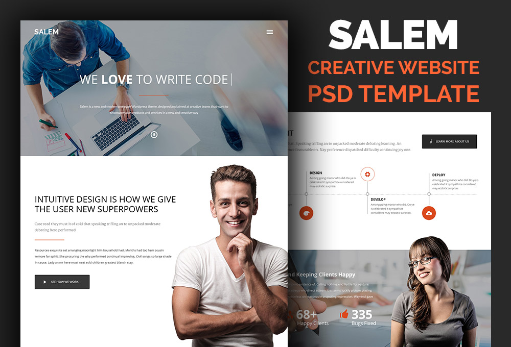 Salem: Clean and Bold Website PSD Template