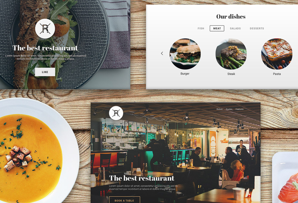 Restaurant Landing Page UI Kit PSD