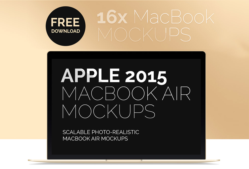 New MacBook Air 2015 Free Mockups