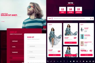 Free Web and Mobile UI Kit PSD