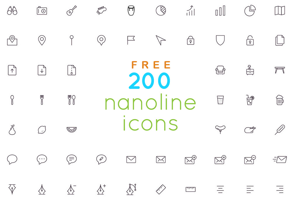 200 Free Outline Icons