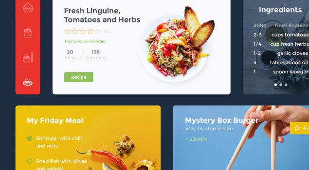 Free PSD UI Kit for Food and Drink