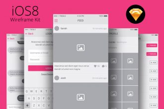 iOS 8 Wireframe UI Kit For SketchApp