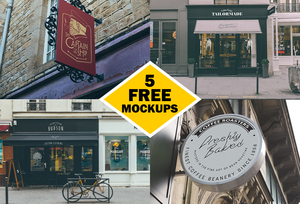 Outdoor Signs and Facades Mockup PSD