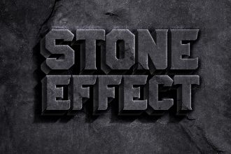 Rock Stone Text Effect PSD