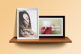 Free Photo Frames & Shelf Mockup