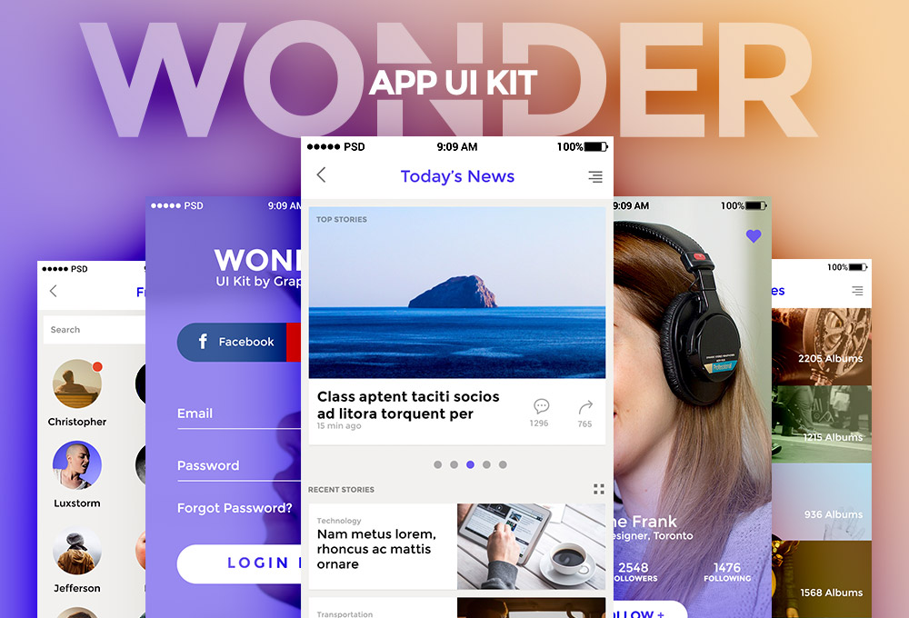 WONDER: Free App UI Kit