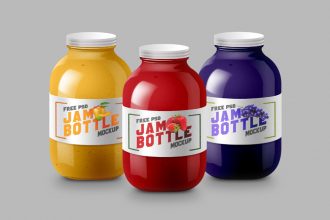 Free Jam Bottle Mockup