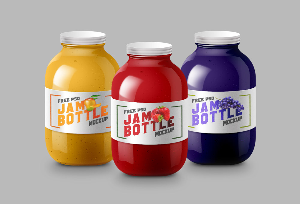 Jam Bottle Mockup PSD