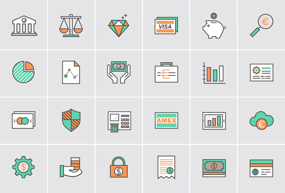 Bank and Money Icons