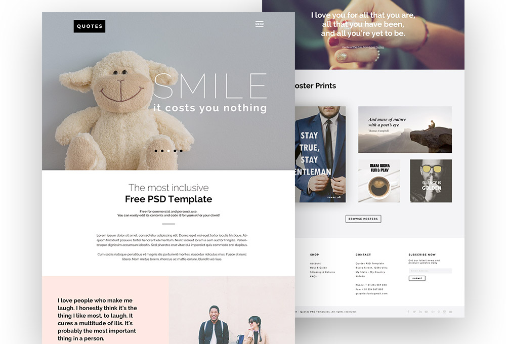 QUOTES: Free PSD Website Template