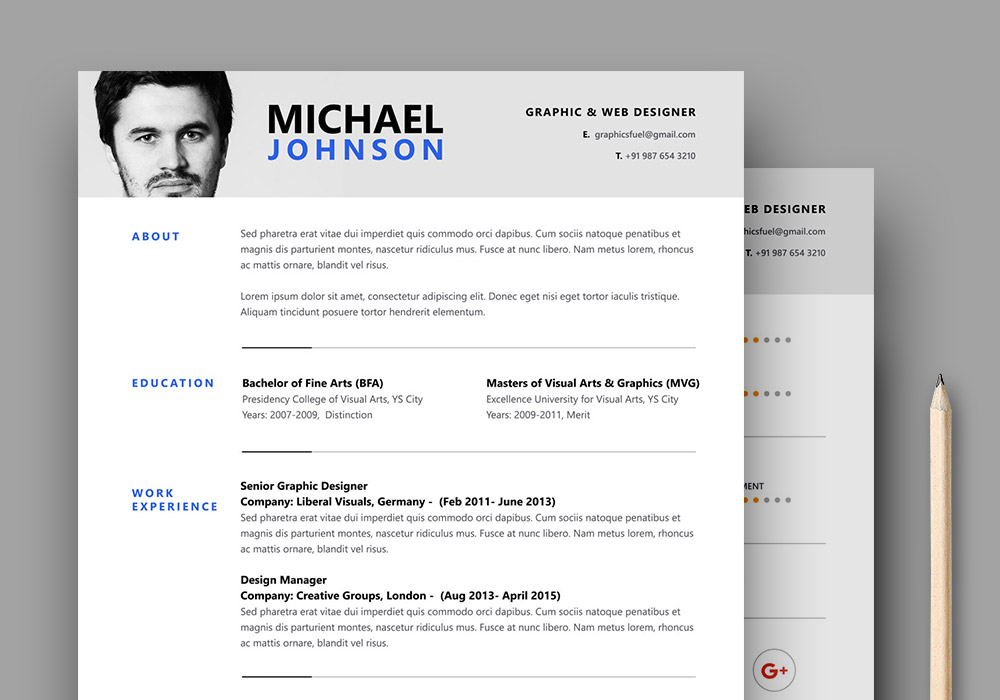 Resume / CV PSD Template