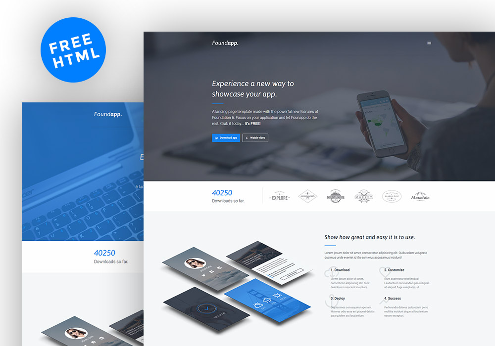 Free Mobile App Landing Page