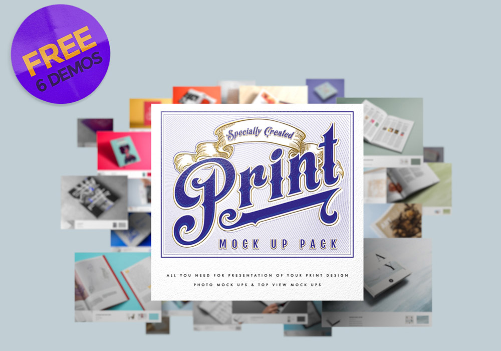 Free Demo Print Mockup Pack PSDs