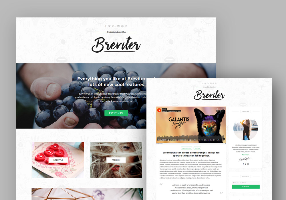 Breviter: WordPress Blog PSD Templates