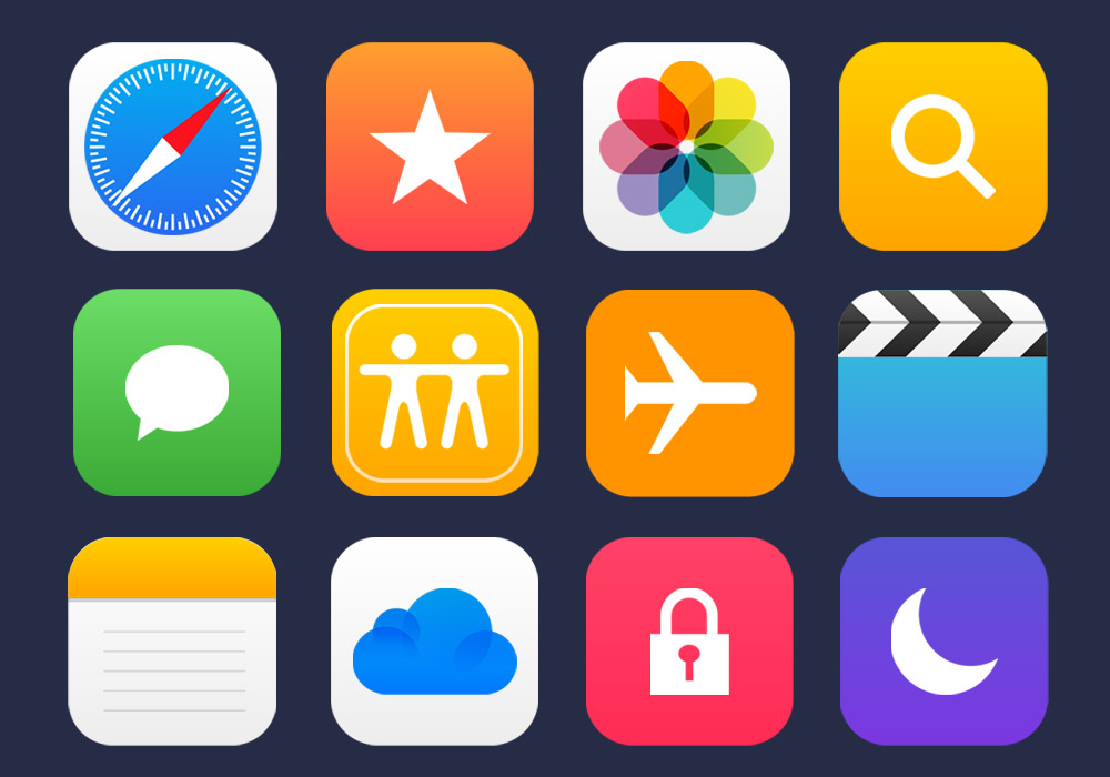 36 Apple Apps Vector Icons