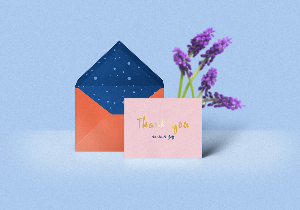 Thank You Card & Envelope Mockup