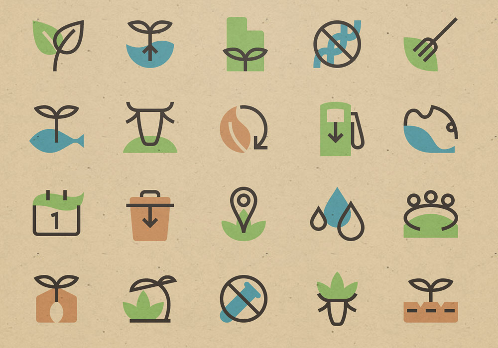 Sustainable Food Production Icons