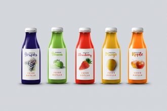 Free Juice Bottle Mockup PSD