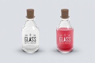 Glass Bottle Mockup PSD