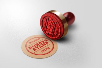 Rubber Stamp Logo Mockup