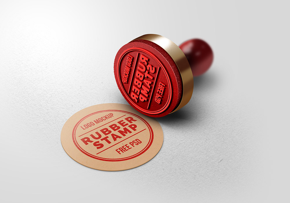 Rubber Stamp Logo Mockup