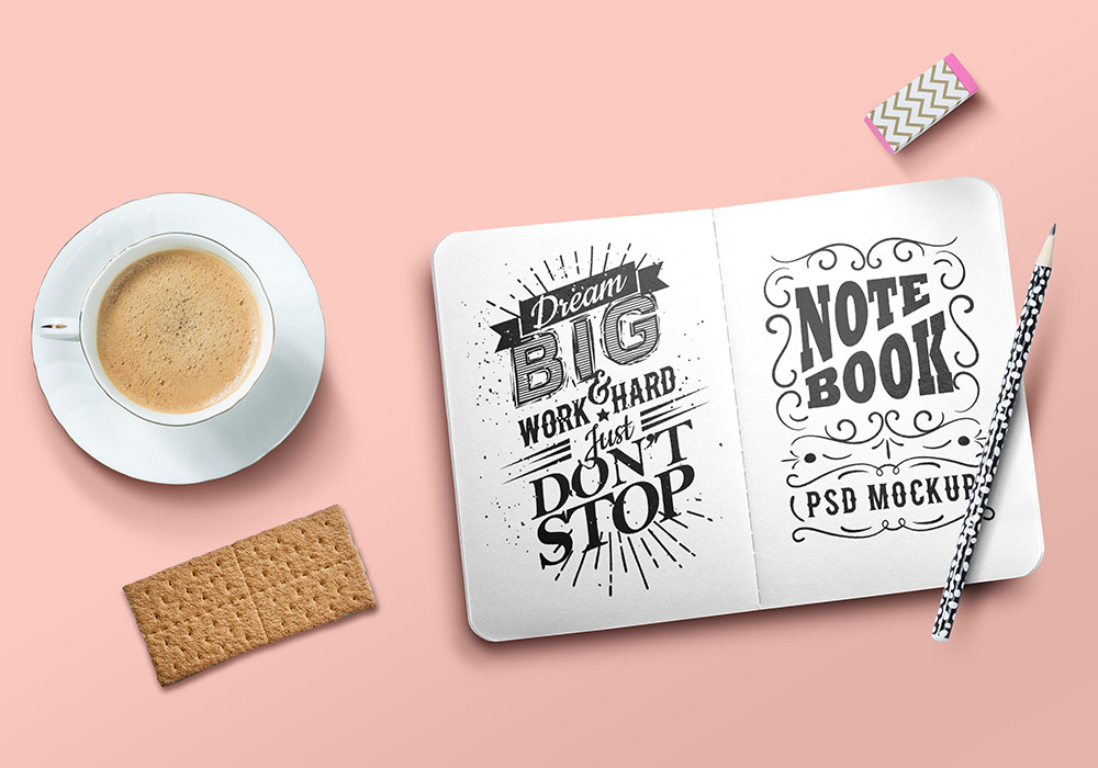 Sketchbook Mockup PSD