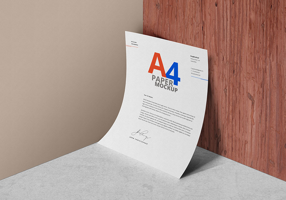 A4 Paper Mockup PSD