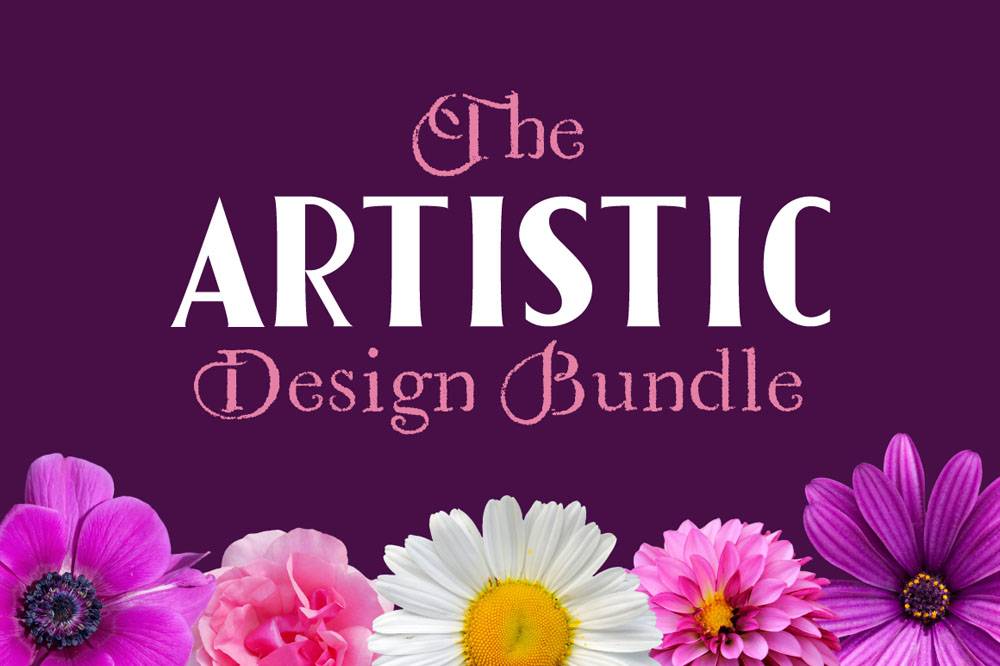 The Artistic Design Bundle: 60 Fonts and 2377 Graphics