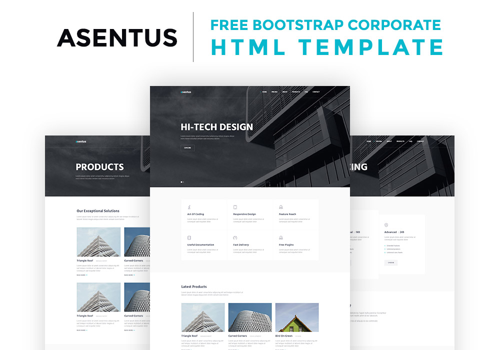 Asentus: Free Bootstrap Corporate HTML Template