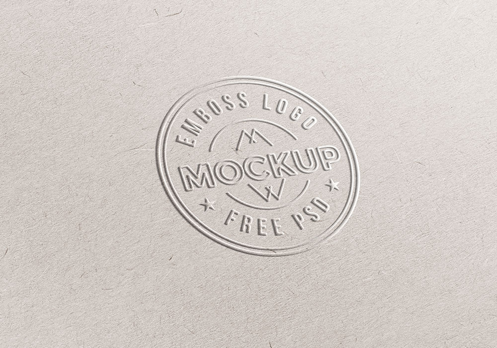 Emboss Paper Logo Mockup PSD