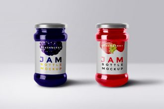 Free Jam Bottle Mockup PSD