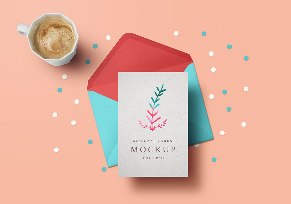 Holiday Greeting Card Mockup PSD