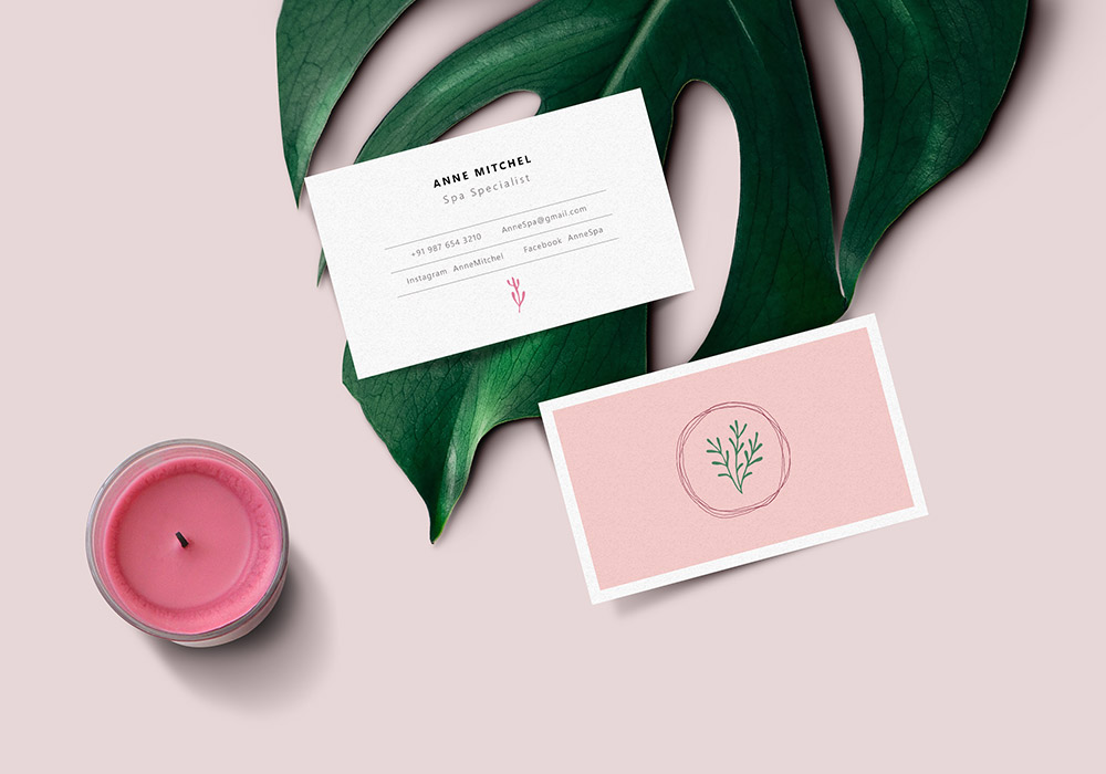 Feminine Business Card Mockup