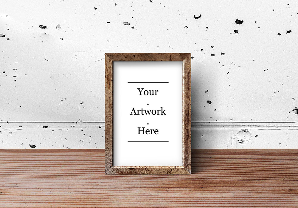 Rustic Wood Frame PSD Mockups