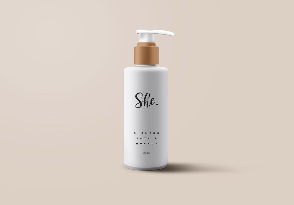 Shampoo Bottle Packaging PSD Mockup