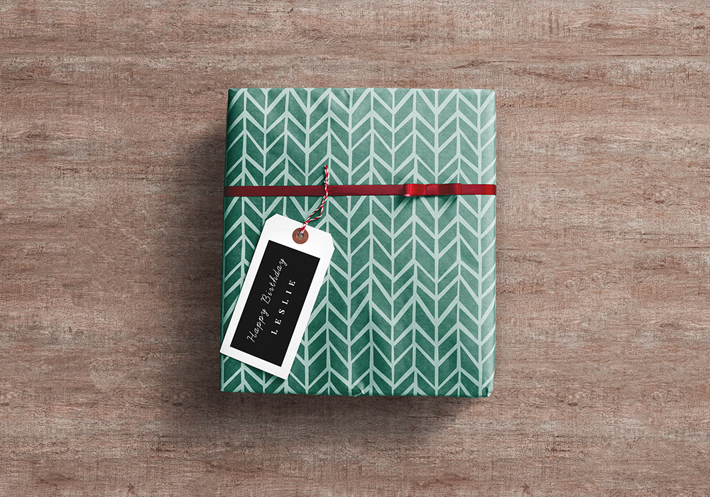 Gift Wrap Box PSD Mockup