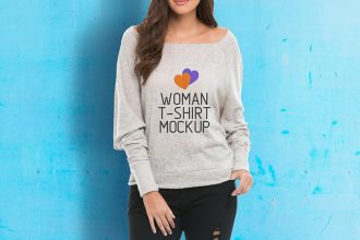 Free Woman TShirt Mockup