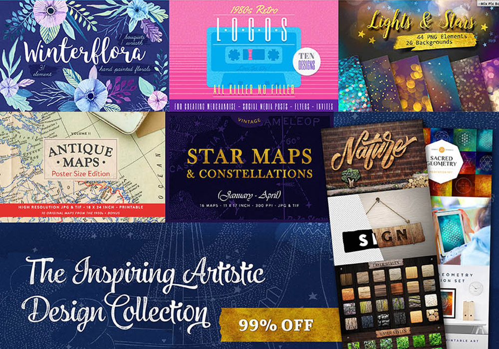 Vibrant Artistic Collection To Create Stunning Design Works (99% Off)