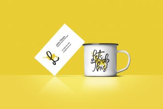 Free Business Card & Coffee Cup Mockup