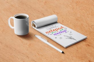 Free Notepad PSD Mockup