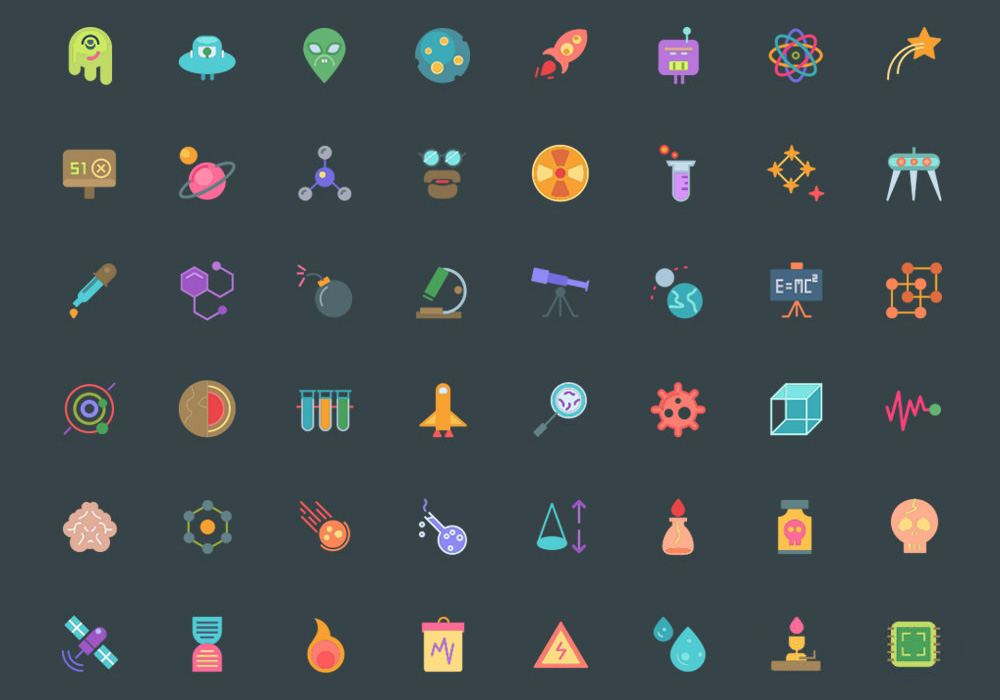 Free Science Icons: 104 Icons In 3 Styles