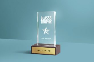 Glass Trophy PSD Mockup