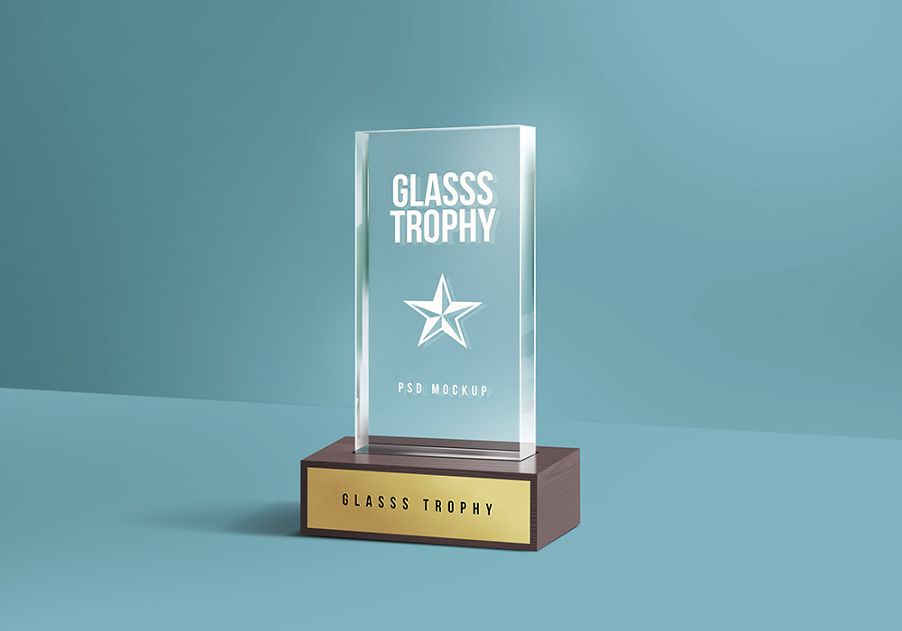 Glass Trophy PSD Mockup