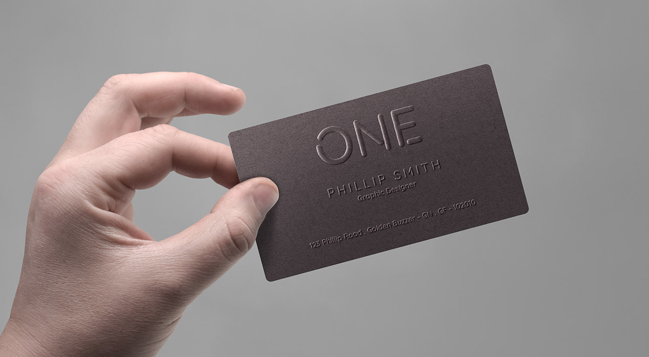 Realistic Business Card In Hand Mockup