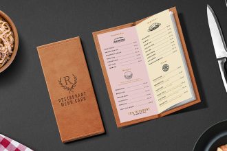 Restaurant Menu Card Mockup